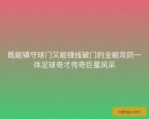 既能镇守球门又能锋线破门的全能攻防一体足球奇才传奇巨星风采 既能镇守球门又能锋线破门的全能攻防一体足球奇才传奇巨星风采